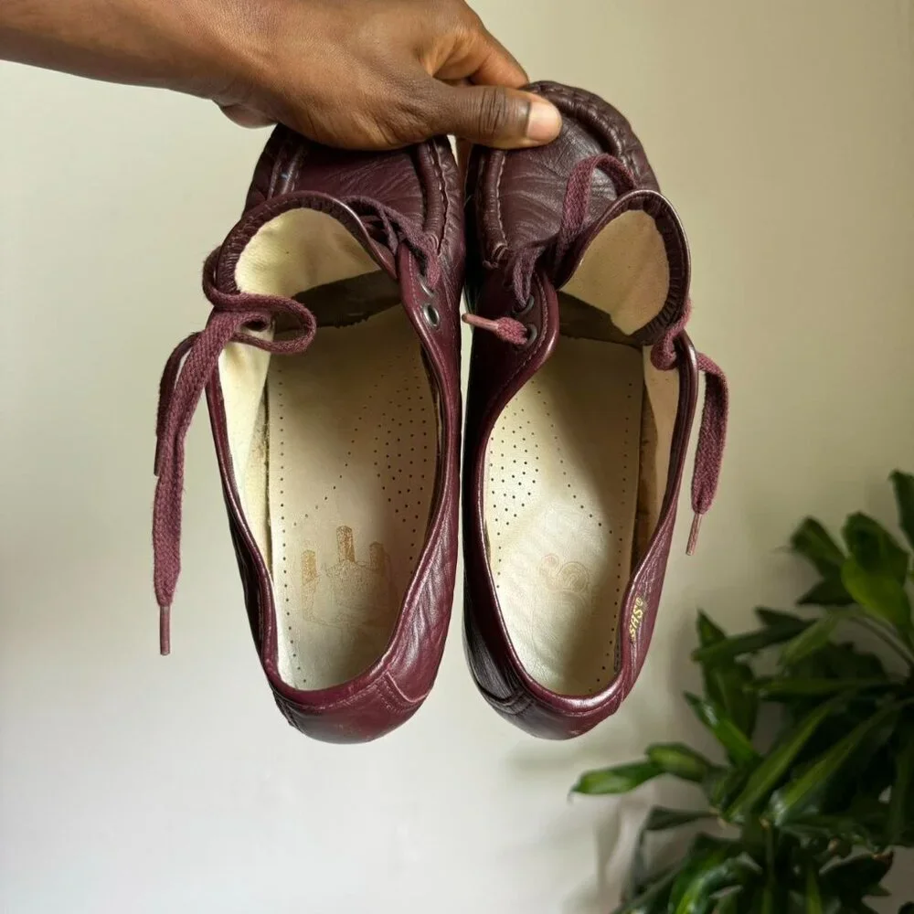 Vintage women genuine handcrafted‎ leather upper lace up oxfords shoes